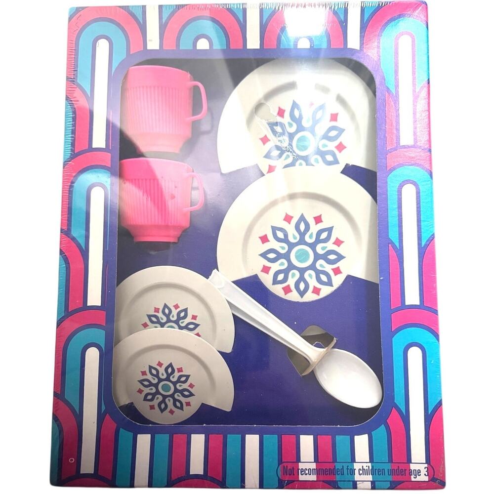 NIB & Sealed Groovy 1970's Tea Set for Two! HG Toys